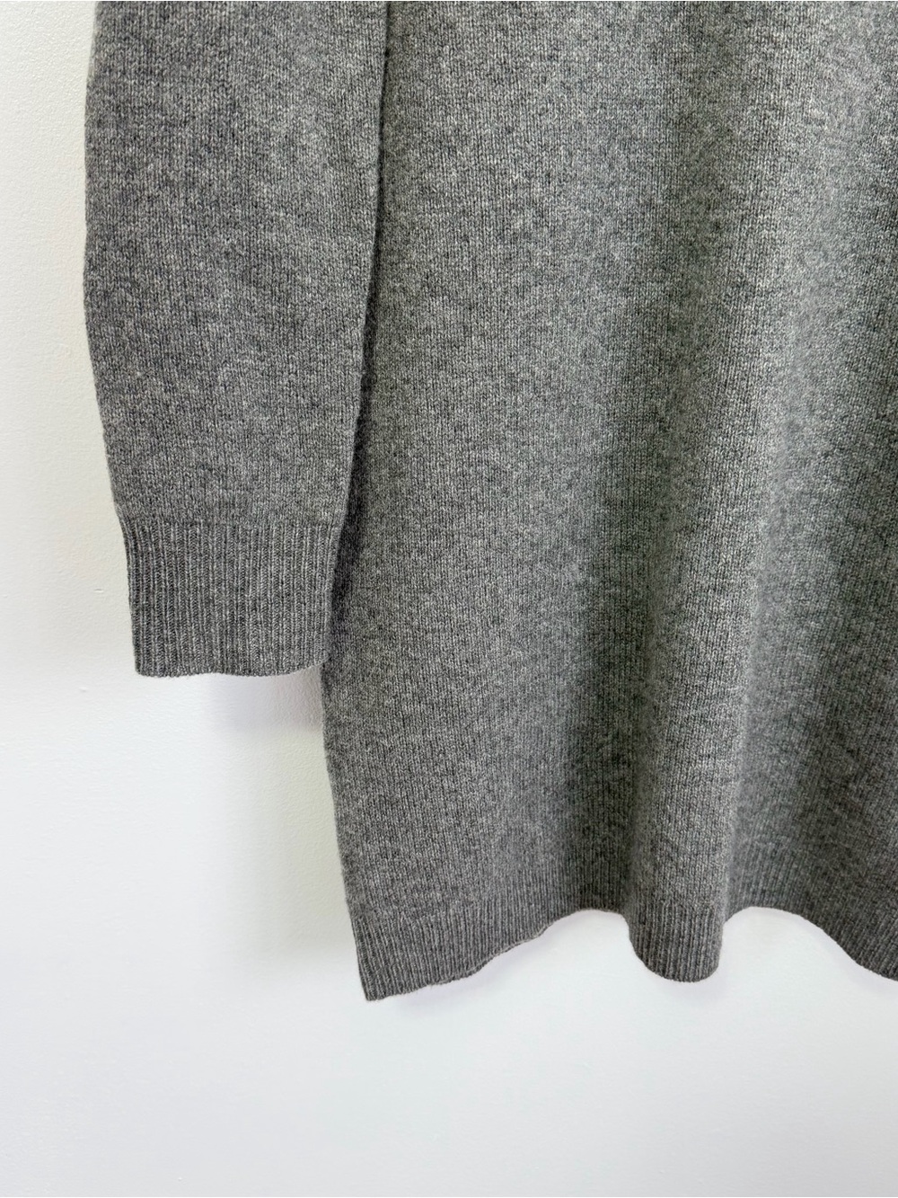 Polo Ralph Lauren Grey Dress Merino Wool Cashmere Leather Elbows Size M Flaw - Picture 4 of 11
